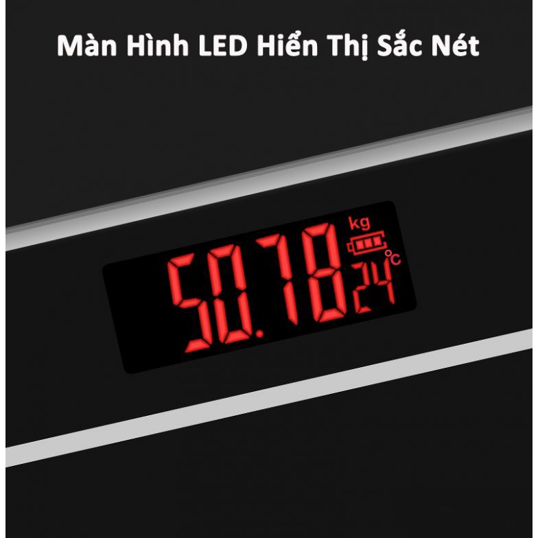 Cân Sức Khỏe Điện Tử Kèm Màn Hình Led Scale Hình vuông (mầu giao ngẫu nhiên)