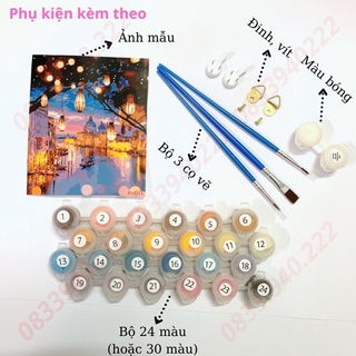 Tranh Sơn Dầu Số Hóa Phong Cảnh Nhiều Mẫu Hot Trend - Tranh Tự Tô Màu Theo Số Có Sẵn