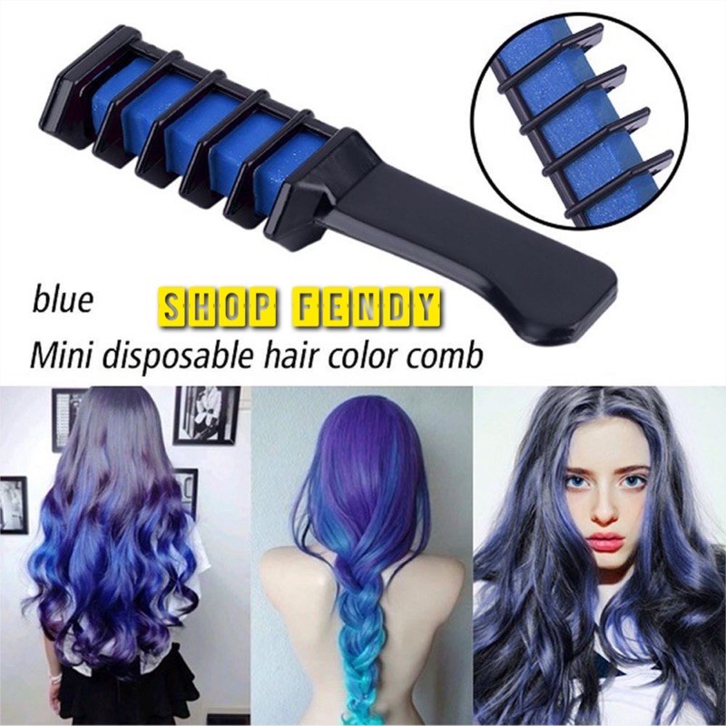 Lược nhuộm tóc tạm thời 14g/chiếc màu xanh lam