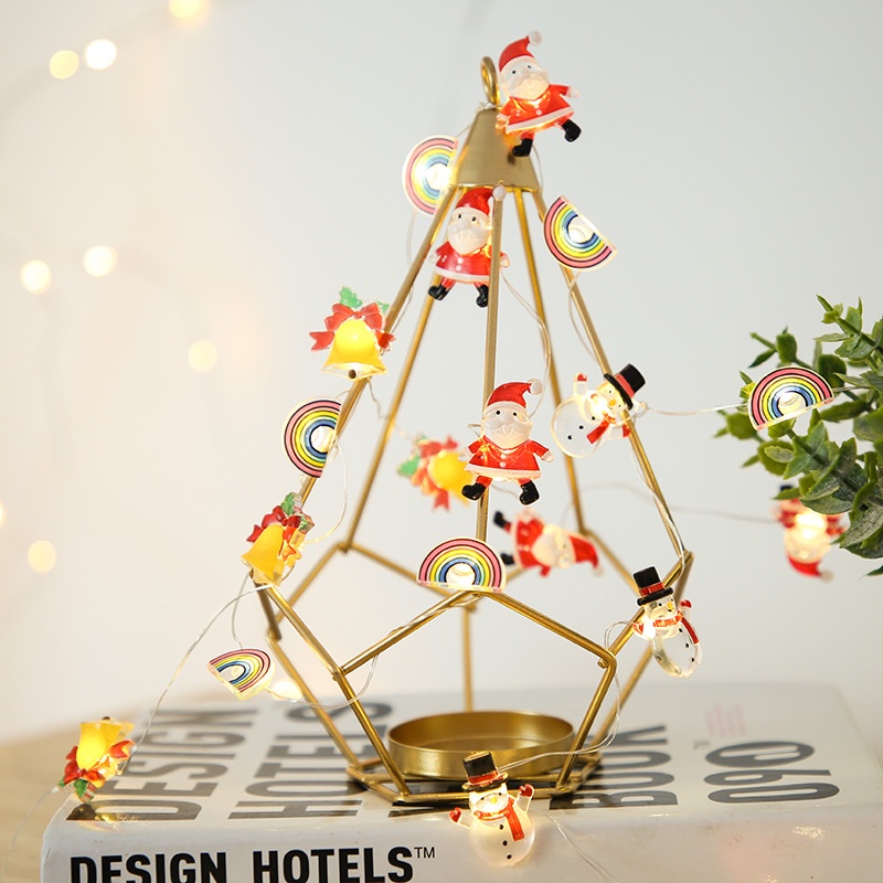 Dây Đèn LED Trang Trí 2M 3M 5M 20 / 30 / 50 Bóng Hình Vớ Ông Già Noel / Tuần Lộc / Giáng Sinh / Năm Mới