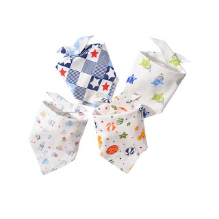 Khăn yếm tam giác chất cotton mềm mại có cúc bấm cho bé
