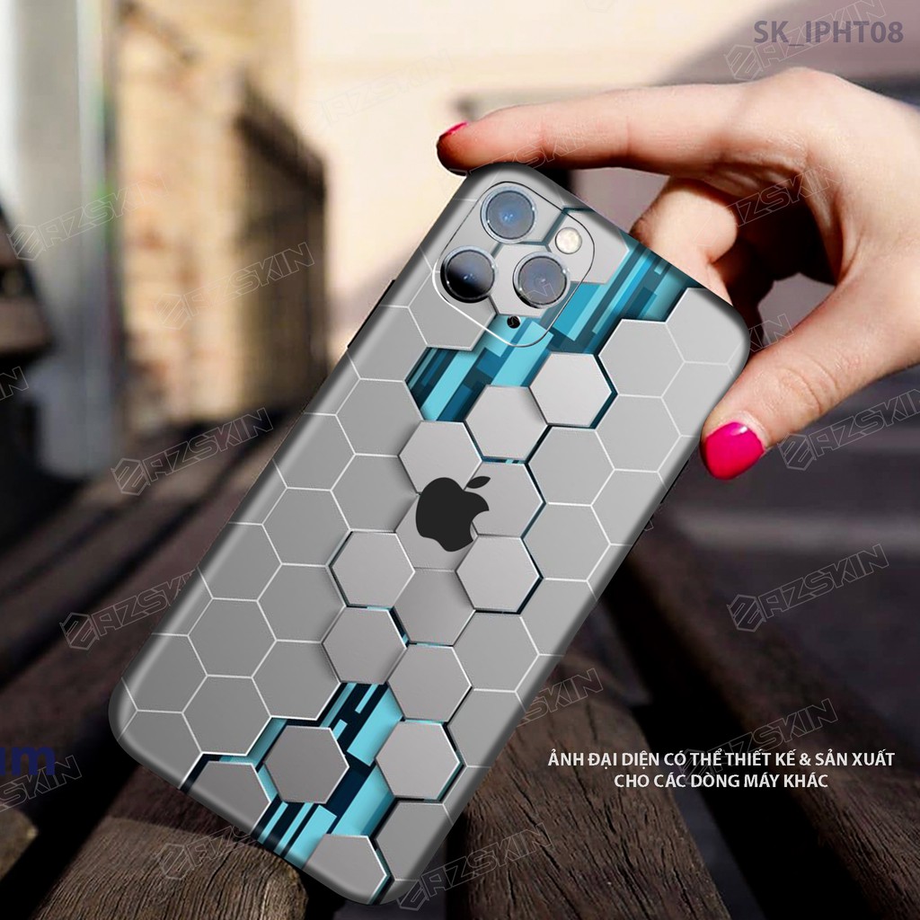 Skin IPhone full lưng viền hình 3D SKIPHT08 - Miếng dán cắt khuôn sẵn dễ sử dụng, dành cho mọi dòng IPhone
