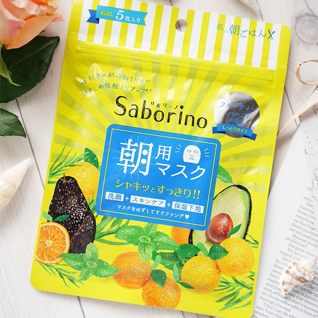 Gói 5 Mặt Nạ Dưỡng Ẩm Buổi Sáng Hương Trái Cây Saborino Morning Facial Sheet Mask