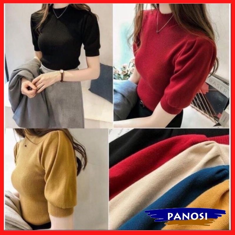 Áo len tay lỡ bồng, áo len cổ lỡ ngắn tay hàng quảng châu chất đẹp - A459 PANOSI