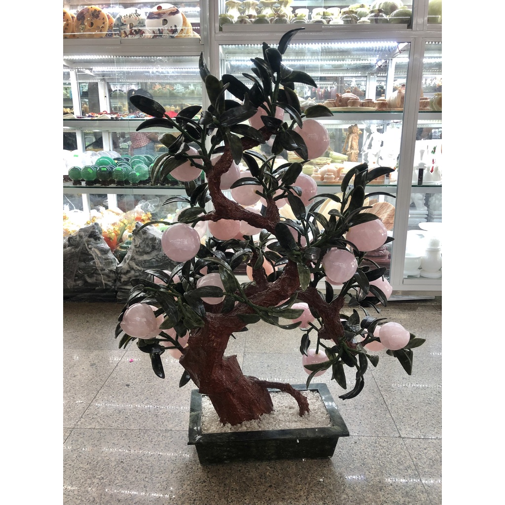 Cây đào phong thủy đá TA. hồng 38 quả - Cao 80cm