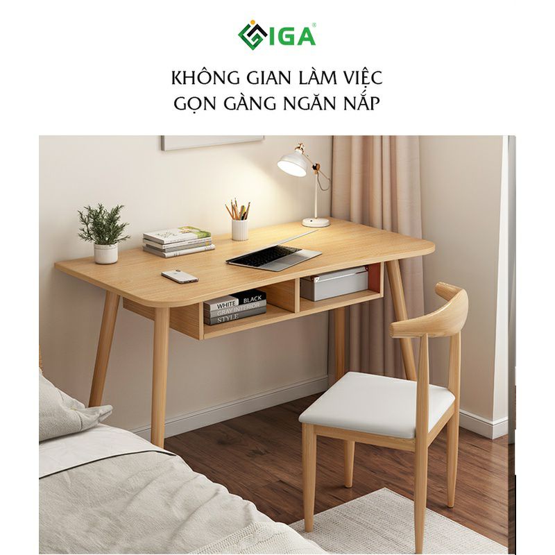 Bàn làm việc, bàn học có ngăn đựng kệ sách đa năng hiện đại chính hãng IGA- GP185