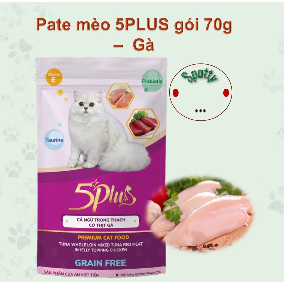 Pate Catchy 5 Plus cho mèo dạng thạch - Gói 70g 3 vị