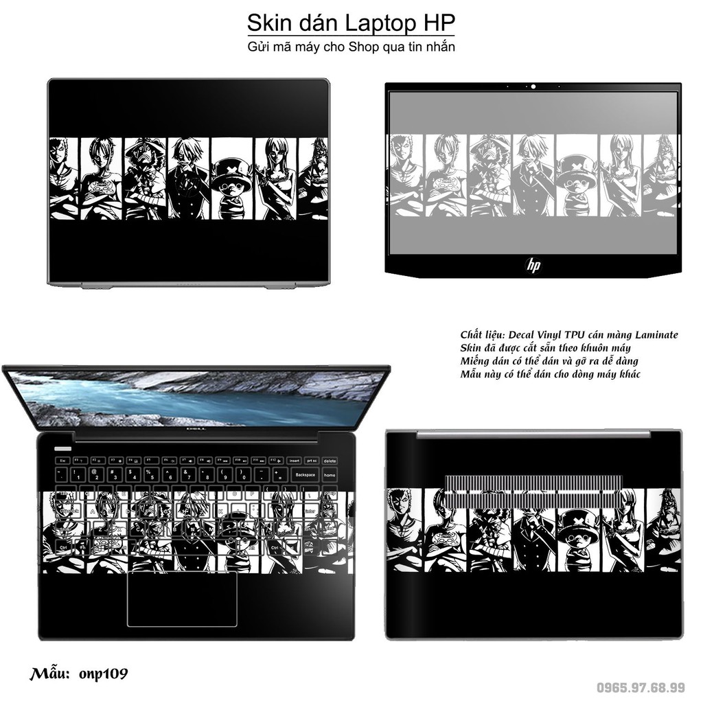 Skin dán Laptop HP in hình One Piece _nhiều mẫu 11 (inbox mã máy cho Shop)