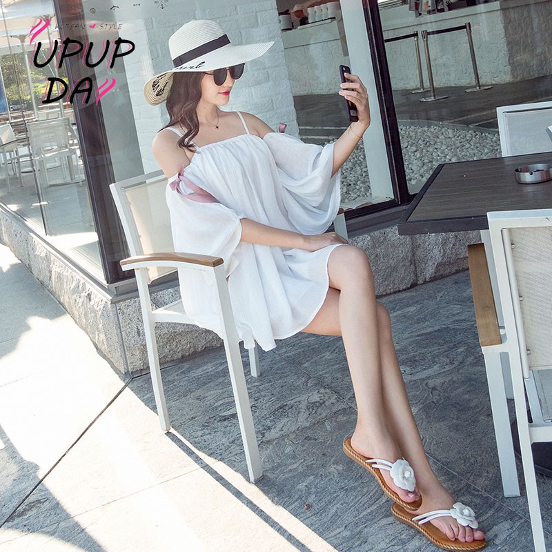 👗👗Đầm Nữ Thiết Kế Đơn Giản Hợp Thời Trang Trẻ Trung📣📣Đầm Chiffon Trễ Vai Thời Trang Mùa Hè Cho Nữ