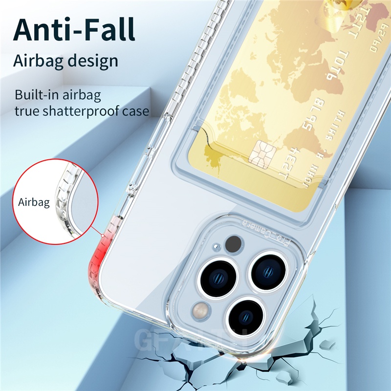 Ốp Điện Thoại Mềm Trong Suốt Có Ngăn Đựng Thẻ Cho realme 11 4g nfc / 11 pro 5g / 11 pro + 2023 / 11Pro / 11Pro +