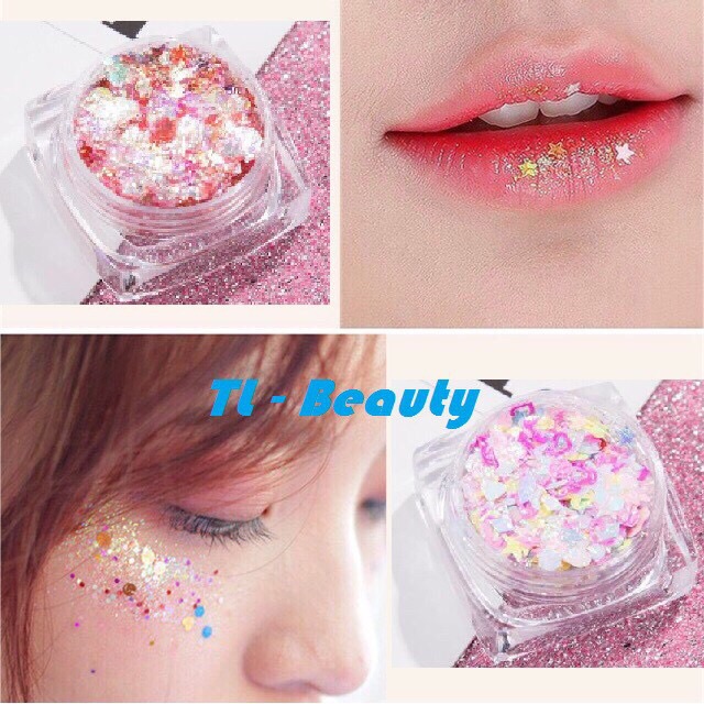 HẠT NHŨ MẮT TRANG ĐIỂM MẮT MÔI MÁ                 Phấn mắt kim tuyến KIRA KIRA lấp lánh trang điểm