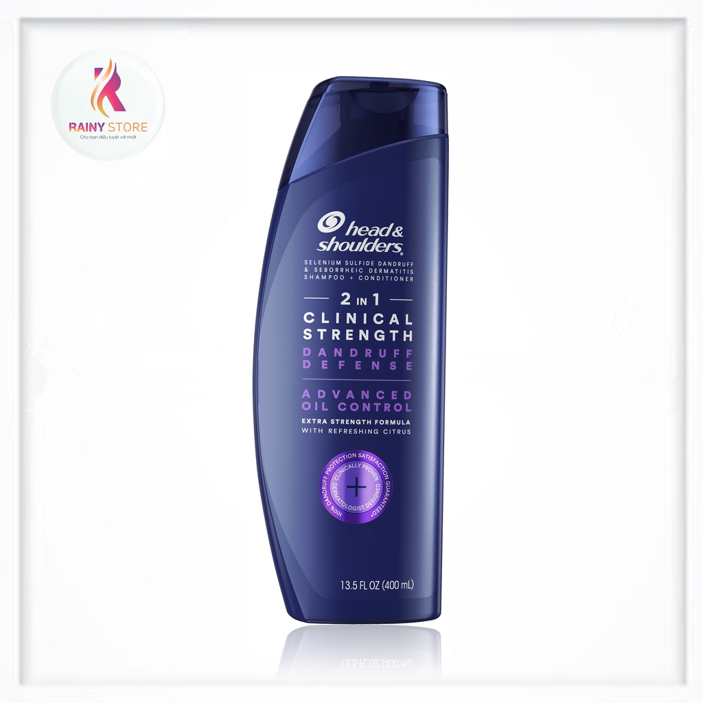 Dầu gội xả chống gàu cho da dầu Head &amp; Shoulders Clinical Strength 2in1 400ml của Mỹ