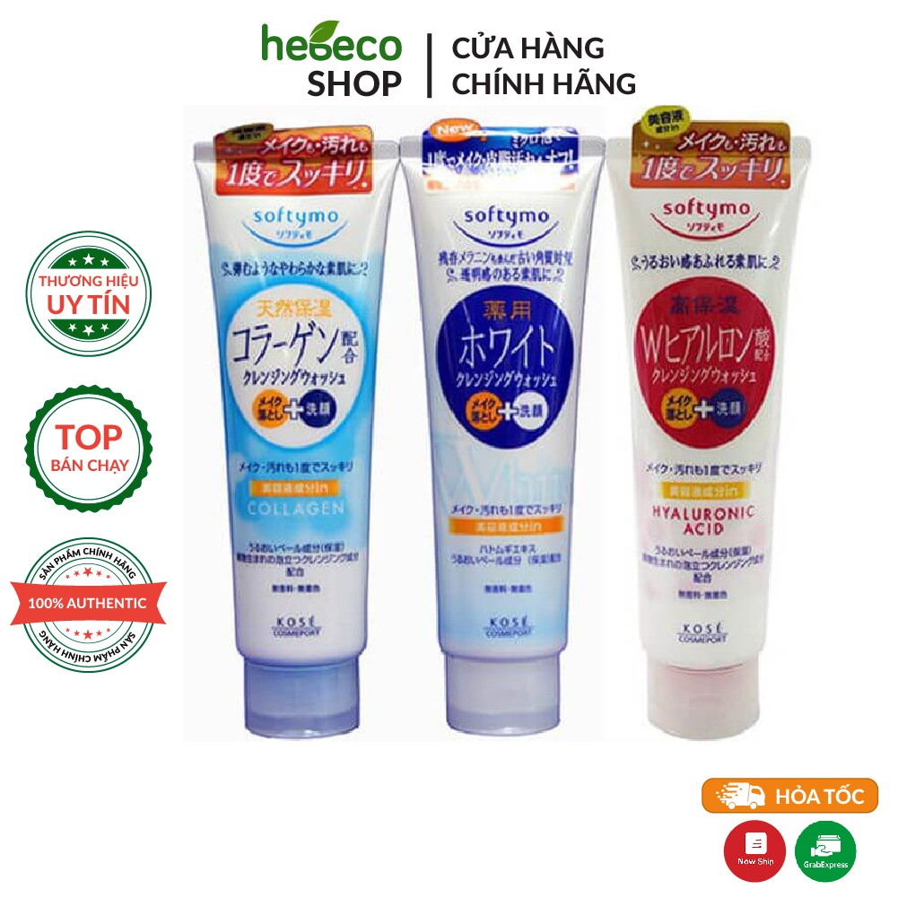 Sữa rửa mặt chống lão hóa giảm nếp nhăn trắng da Kose Softymo 220g - Nhật Bản Chính Hãng