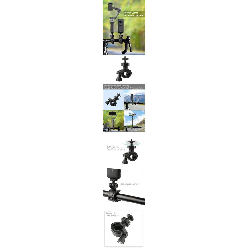 Giá đỡ camera hành trình DJI Osmo Mobile 2/3 Insta 360 One X/EVO thiết kế gắn xe đạp tiện dụng