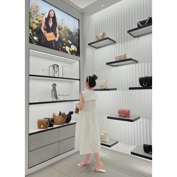 VÁY ĐẦM NỮ MAXI CỔ CHỜM VAI BẢN LỚN