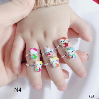 nhẫn bạc cho bé - nhẫn mèo kitty bạc 925
