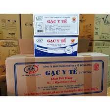 NGUYÊN THÙNG Thương hiệu: ĐÔNG PHA Gạc Y tế Đông Pha / Gac dong fa/ Gạc Đông Fa thùng 100 gói 5x6 m