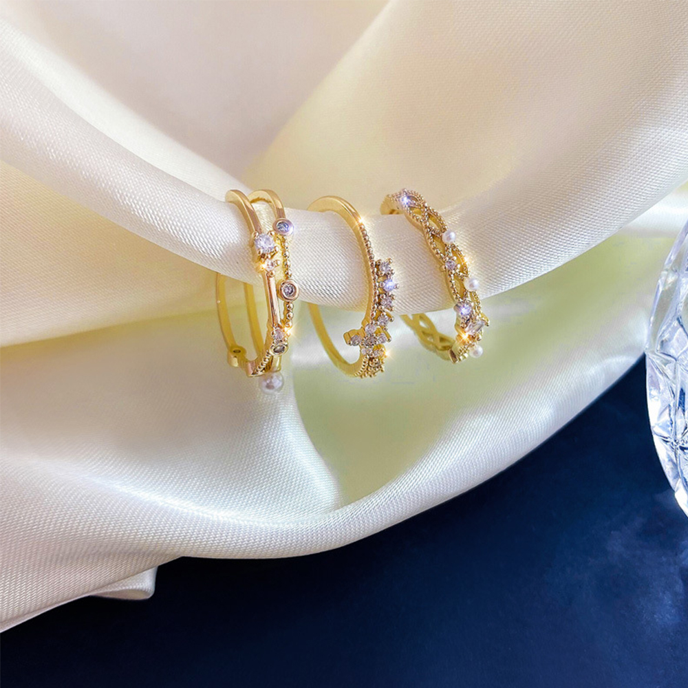 Nhẫn Đeo Tay Kim Loại Đính Đá Thời Trang Cho Nữ