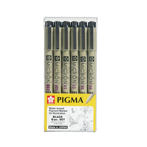 SET 6 BÚT VẼ KỸ THUẬT SAKURA PIGMA MICRON 01 ~ 08