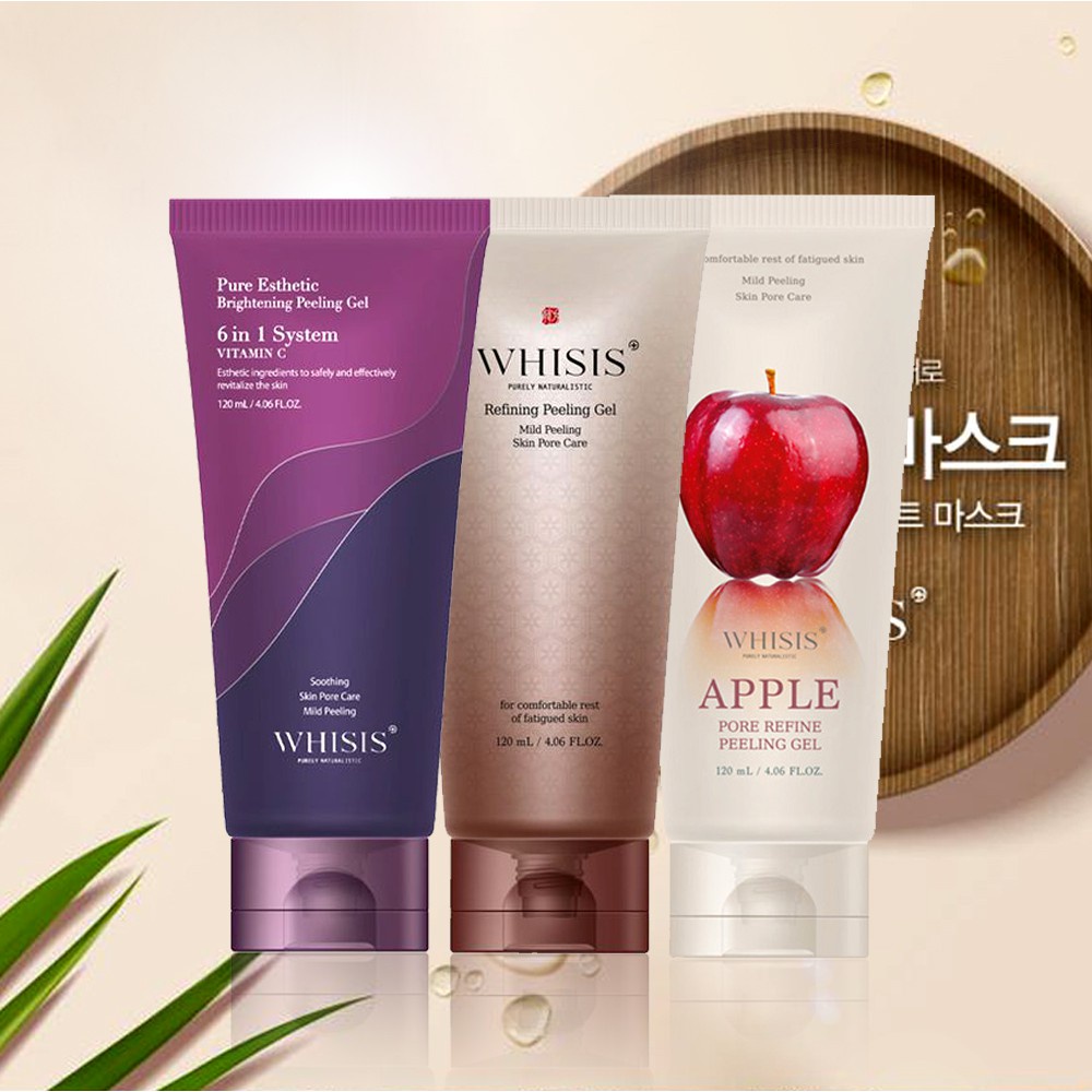Gel Tẩy Tế Bào Chết Da Mặt Hàn Quốc WHISIS Peeling Gel Giúp Trắng Da Mờ Thâm Mụn Se Khít Lỗ Chân Lông 120ML