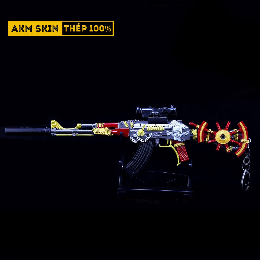 Mô Hình PUBG AKM Skin Hải Tặc Tặng Kèm 3 Scope Và Kệ Trưng Bày 19cm