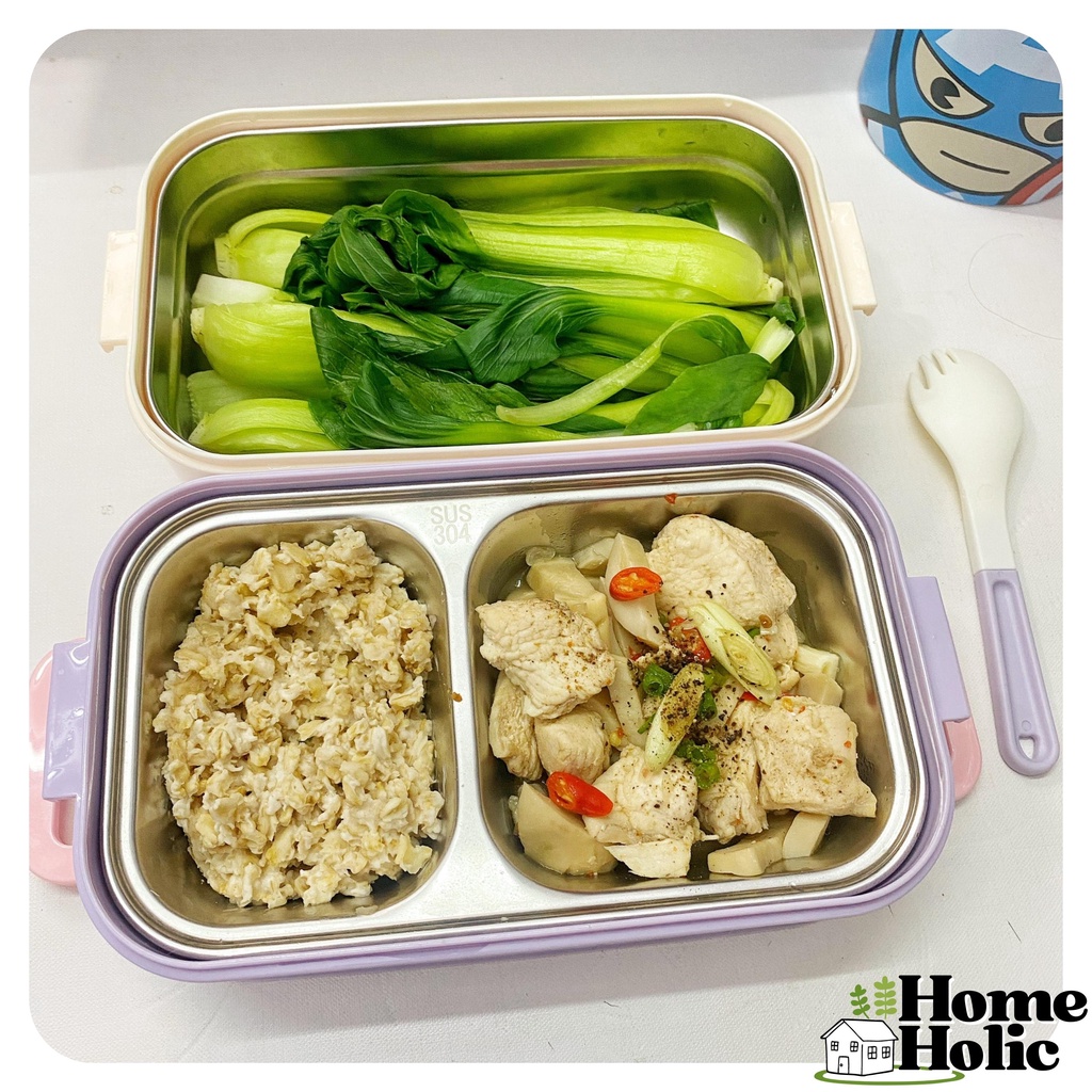 Hộp Đựng Cơm Trưa/ Đựng Đồ Ăn Văn Phòng Hai Tầng Giữ Nhiệt Pencil 2L HOME HOLIC