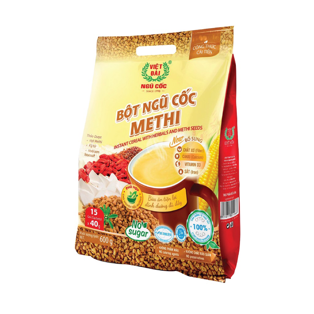Bột ngũ cốc Methi Việt Đài túi 600g | BigBuy360 - bigbuy360.vn