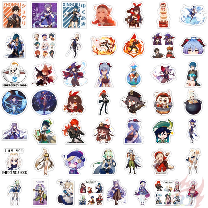 ❉ Genshin Impact - Series 07 Cartoon Games Stickers ❉ 50Pcs/Set DIY Fashion Luggage Laptop Skateboard Doodle Decals Stickers