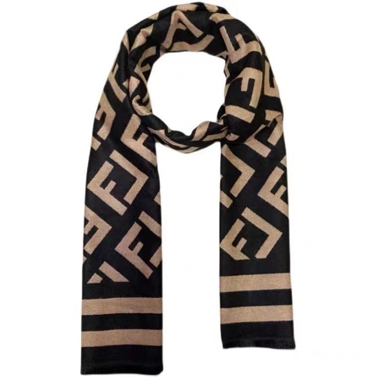 Ms qiu dong han Khăn choàng cổ hai mặt in chữ FF bản mới
 | BigBuy360 - bigbuy360.vn