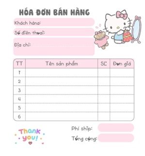 Combo 3 Hoá đơn mini 1 liên và 2 liên
