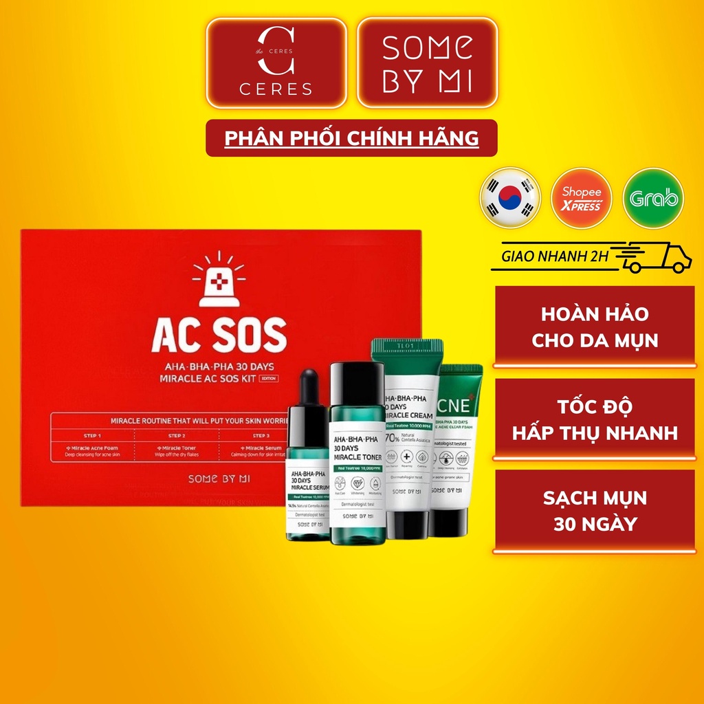 Bộ Kit Giảm Mụn Some By Mi AC SOS AHA BHA PHA 30 Days