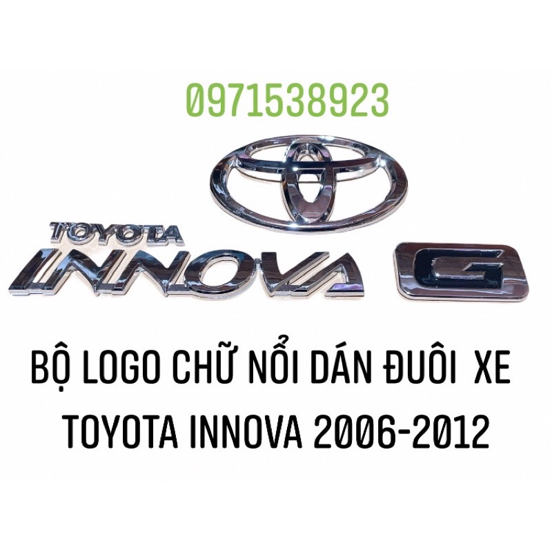 Logo Chữ Nổi Toyota Innova G Dán Đuôi Xe Innova 2006-2012