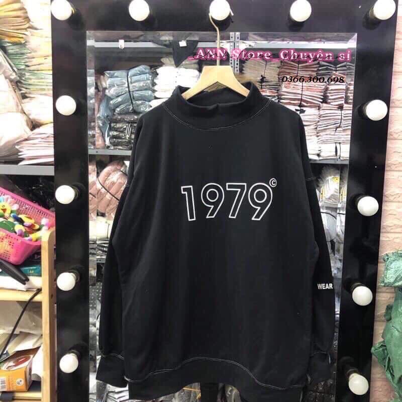 Áo nỉ sweater, áo nỉ hoodie 1979-1976 cổ cao 3cm cá tính nam/ nữ (ảnh thật_annstore)