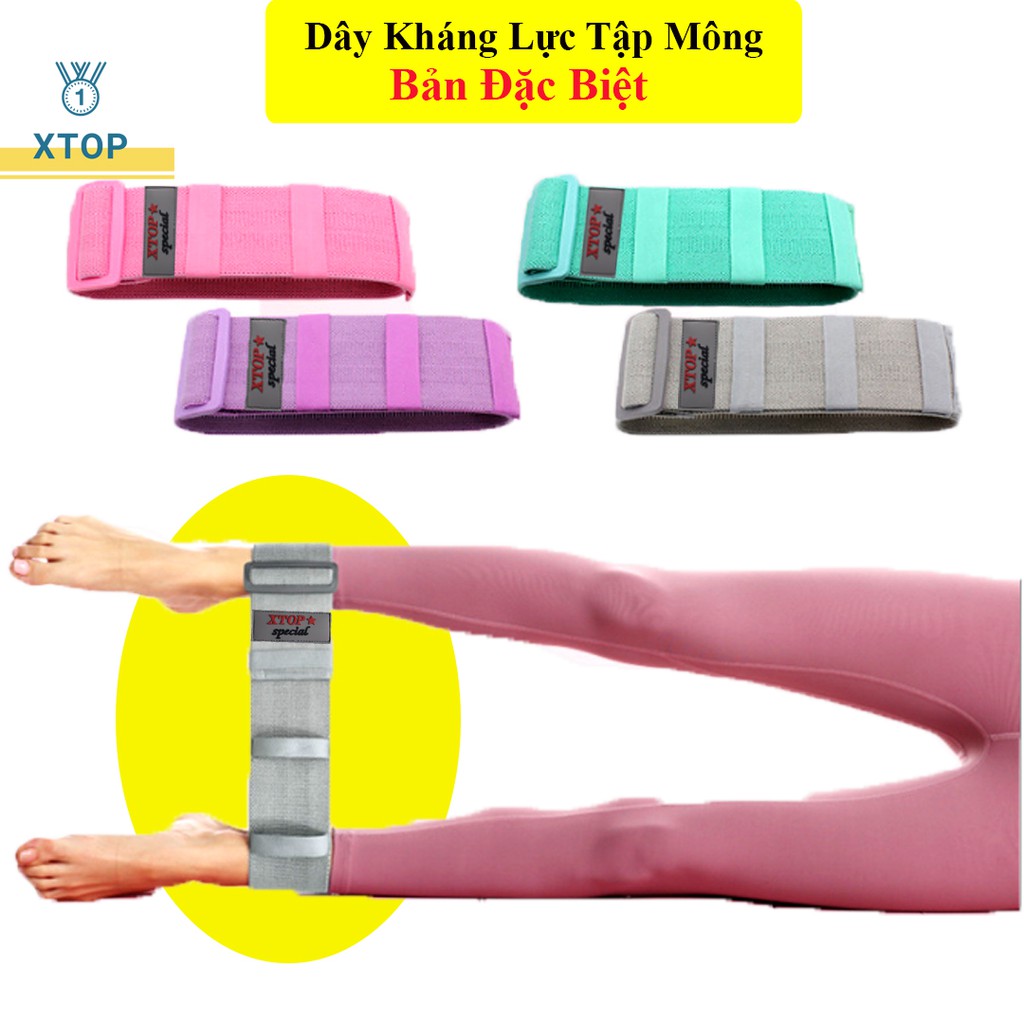 Dây Miniband Đàn Hồi, Dây Kháng Lực Tập Mông XTOP Có Khoá Tự Do Điều Chỉnh Chu Vi, Dây Kháng Lực Tập Gym  X-3606