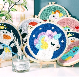 Bộ Thêu Len Xù Động Vật Dễ Thương - Punch Needle - Bộ dụng cụ làm tranh ...