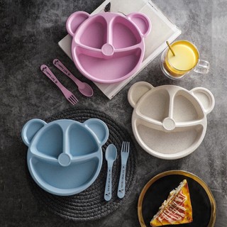 Khay ăn dặm lúa mạch hình gấu