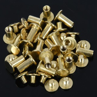 Scrapbook Binding Screw Post 10mm 19pcs Brass Tone