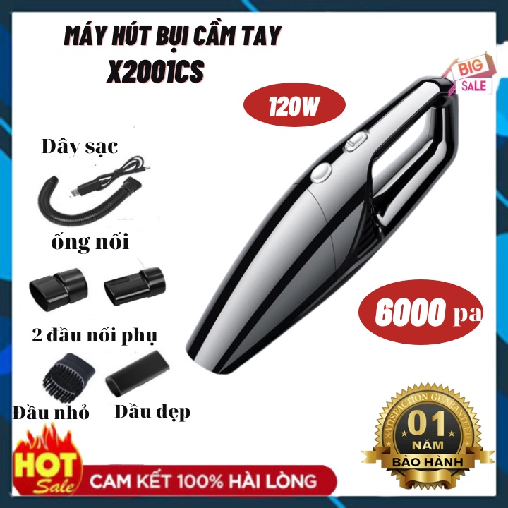 Máy Hút Bụi Cầm Tay Mini Không Dây X2001CS Cho Ô Tô và Sofa Giường Nệm Cho Gia Đình Bảo Hành 12 Tháng