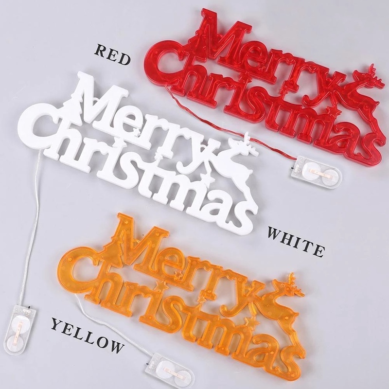 Dây đèn LED Merry Christmas nhiều màu dùng để trang trí cho cây thông Noel/ sân vườn