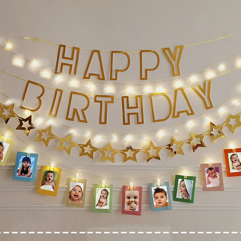 Banner Chữ Happy Birthday Có Đèn Trang Trí Tiệc Sinh Nhật Cho Bé