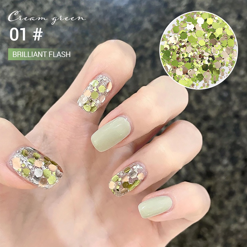 ANNIES Kim Sa Nghệ Thuật Đính Móng Tay Màu Xanh Lá Cây Laser Long Lanh Mỹ Hàn Quốc