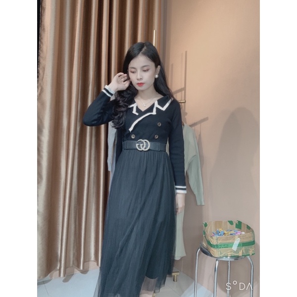 đầm len si vip