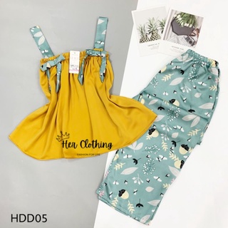 Bộ Mặc Nhà Lụa 2 Dây Quần Dài Lụa Tằm Thái Sang Mịn Đẹp