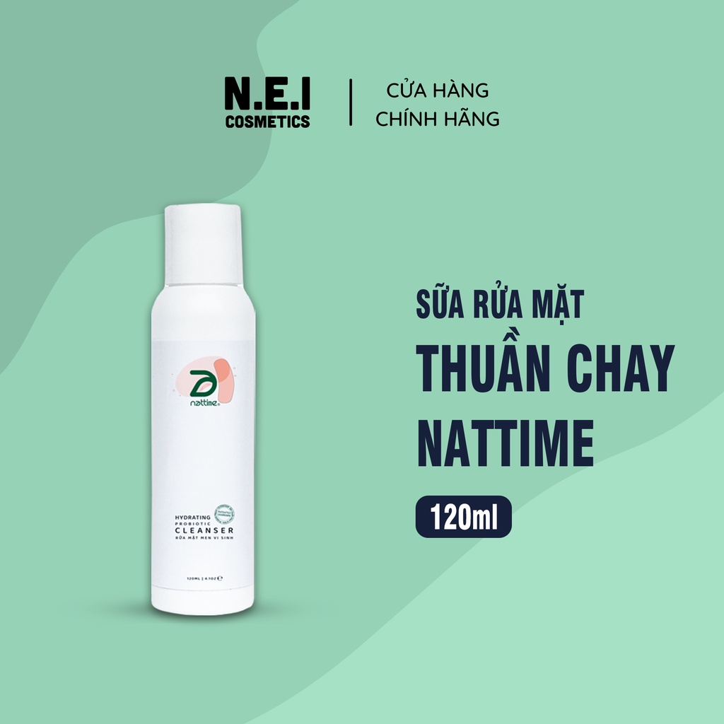 Sữa rửa mặt Thuần chay Men vi sinh NATTIME - Sữa rửa mặt lành tính - 120ml