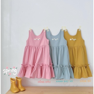 [NEW ARRIVA] ĐẦM LINEN BỘT THÊU HOA SIÊU XINH BÉ GÁI