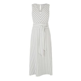 Đầm linen WareHouse Stripe V Neck Midi Dress