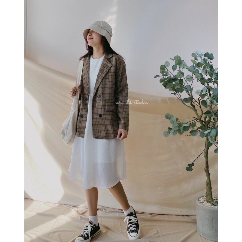 BLAZER HÀN QUỐC 2 LỚP LÓT DÀY DẶN (ảnh thật) - NÂU ĐÁ STUDIO. | BigBuy360 - bigbuy360.vn