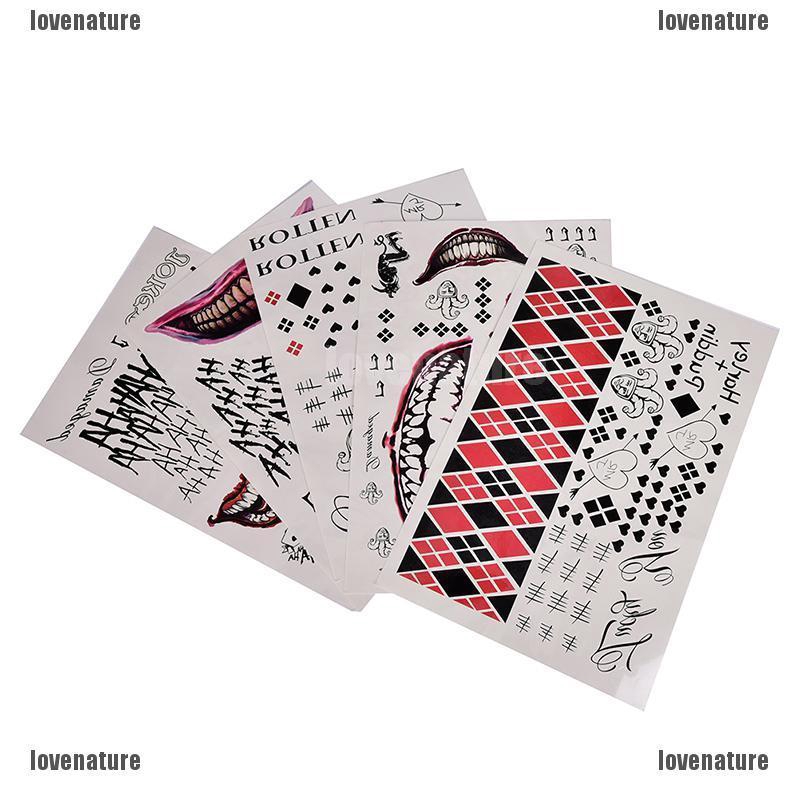 Đề Can Trang Trí Dán Giả Hình Xăm Cơ Thể Dùng Để Hóa Trang Nhân Vật Joker Phim Suicide Squad