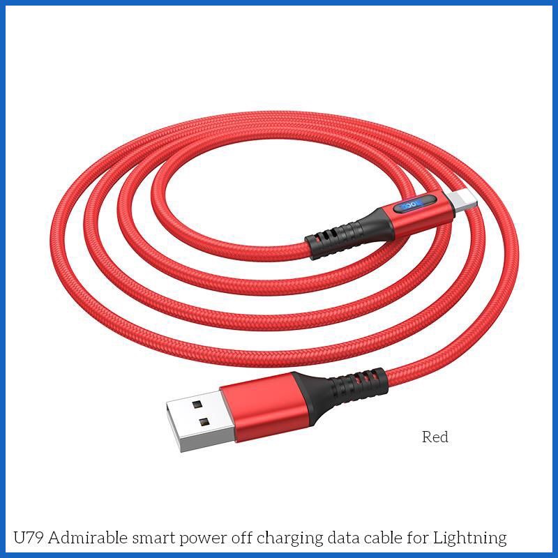 Cáp Sạc Tự Ngắt Thông Minh Hoco U79 Hỗ Trợ Sạc Nhanh cho Iphone - Micro usb - Type C Dài 1.2M Bảo Hành 3 Tháng