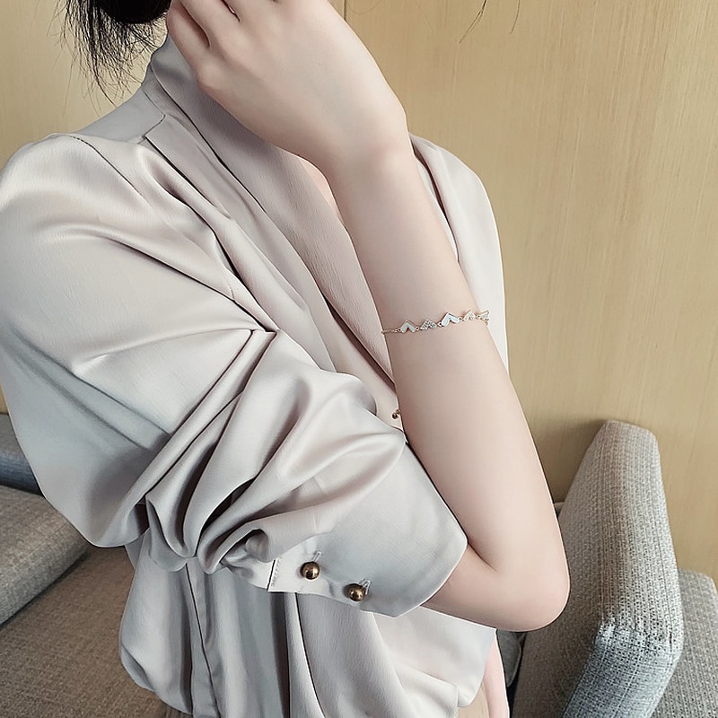 Vòng đeo tay MANYUE phối mặt trái tim thời trang xinh xắn cho nữ